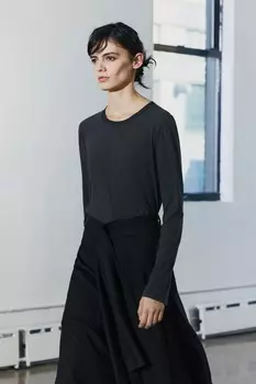 Выцветший топ с длинными рукавами ZARA, антрацитово-серый