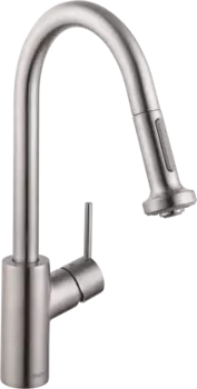 Выдвижной смеситель для кухни Hansgrohe Talis S2 HighArc с двумя распылителями, steel optic