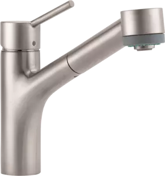 Выдвижной смеситель для кухни Hansgrohe Talis S с 2 распылителями, steel optic