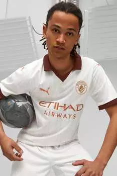 Выездная футбольная футболка с короткими рукавами Manchester City 23/24 Puma, белый