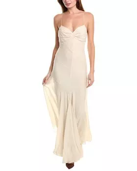 Выпуск Нью-Йорк Шелковое платье issue New York, слоновая кость