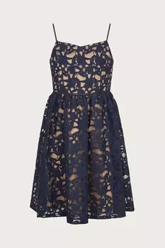 Выпускное платье Mabel с кружевом и бретельками Monsoon, синий