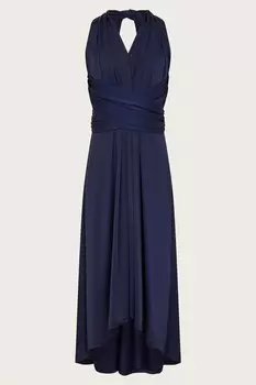 Выпускное платье Tia с закрученной передней частью Monsoon, синий