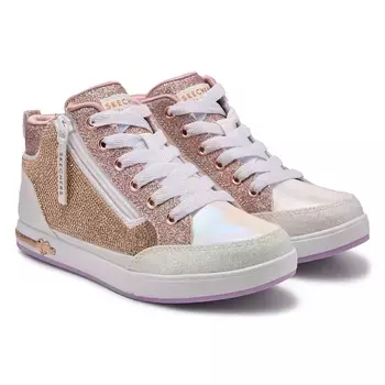 Выражение лица высокие кроссовки большой ребенок Skechers, розовый