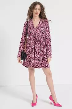 Вырезанное платье с кружевом и принтом United Colors Of Benetton, черный