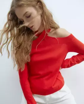 Вырезанный свитер Sfera, красный