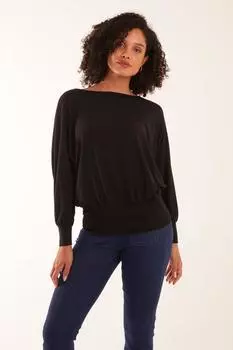 Вырезать и сшить топ «летучая мышь» Blue Vanilla, черный