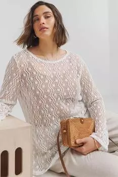 Вырезать и сшить топ связанный крючком Simply Be, белый