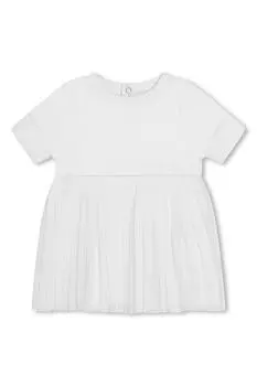 Вырезное платье с овальным вырезом горловины Boss Kidswear, белый