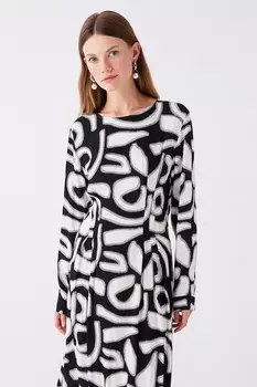 Вырезное платье с овальным вырезом горловины Lc Waikiki, черный