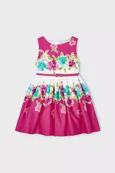 Вырезное платье с принтом Mayoral, белый