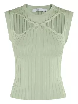 Вырезной ребристый топ IRO, зеленый