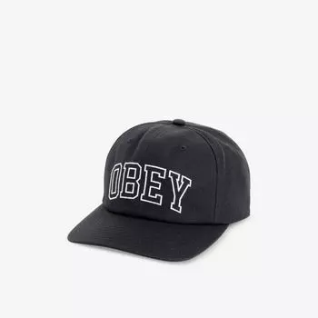 Вышитая бейсболка из холста Obey, черный