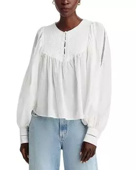 Вышитая блузка AQUA, слоновая кость/кремовый