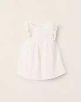 Вышитая блузка для девочки без рукавов Zippy, бежевый