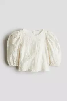 Вышитая блузка H&M, бежевый