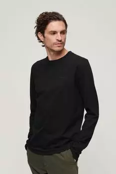 Вышитая блузка с длинными рукавами и логотипом Vintage Superdry, черный