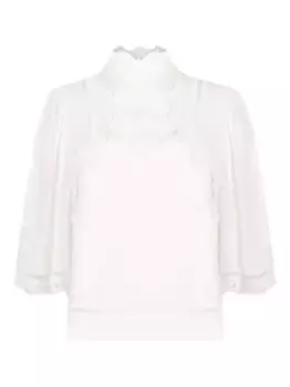 Вышитая блузка с кружевной отделкой ISABEL MARANT, белый