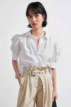 Вышитая блузка с рукавами буфами & Other Stories, белый