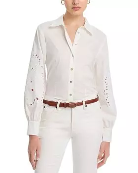 Вышитая блузка T Tahari, белый