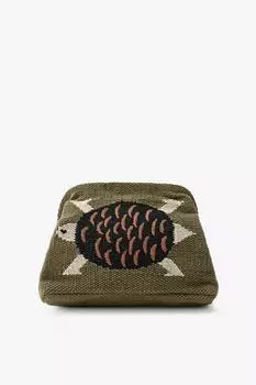 Вышитая черепаховая сумка ZARA, хаки