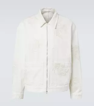 Вышитая джинсовая куртка Dries Van Noten, белый
