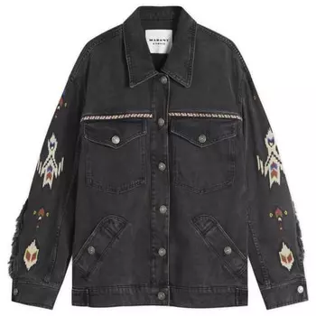 Вышитая джинсовая куртка Manona Isabel Marant toile, серый