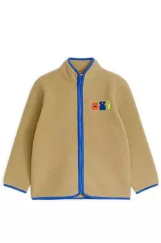 Вышитая флисовая куртка Arket, бежевый