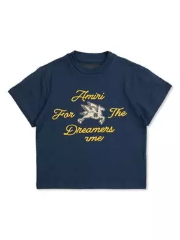 Вышитая футболка AMIRI KIDS, синий