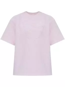 Вышитая футболка GANNI, розовый