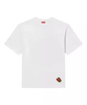Вышитая футболка из легкого трикотажа тамбурным швом Kenzo, белый