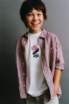 Вышитая футболка jeremyville ZARA, белый