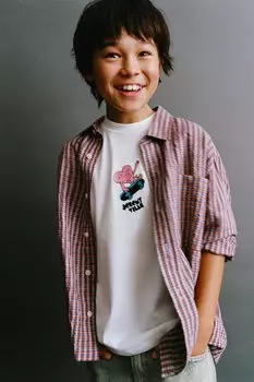 Вышитая футболка jeremyville ZARA, белый