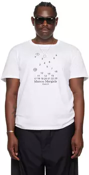 Вышитая футболка Maison Margiela, белый