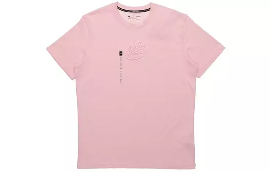 Вышитая футболка мужская розовая Under Armour, розовый