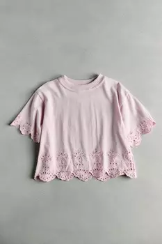 Вышитая футболка - sea ny ZARA, розовый