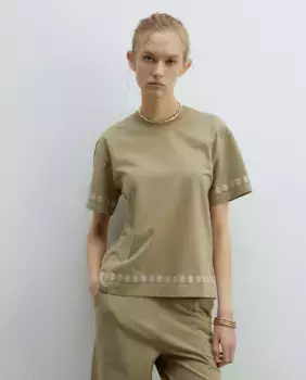 Вышитая футболка Sfera, зеленый