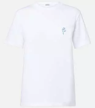 Вышитая хлопковая футболка Loewe, белый