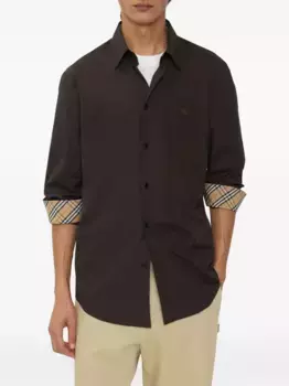 Вышитая хлопковая рубашка BURBERRY, коричневый