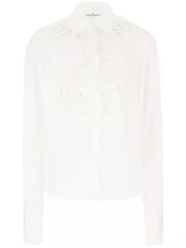 Вышитая хлопковая рубашка Ermanno Scervino, белый