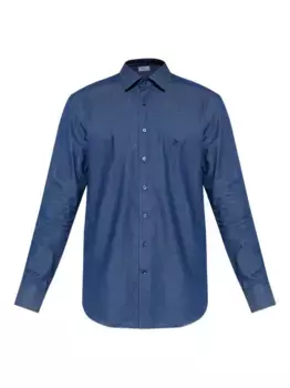 Вышитая хлопковая рубашка ETRO, синий