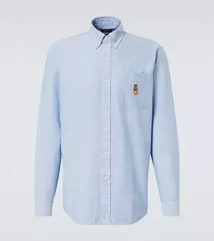Вышитая хлопковая рубашка Polo Ralph Lauren, 6856 Bsr Blue W/ Wst Vllg Bear