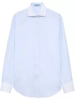 Вышитая хлопковая рубашка Prada, синий