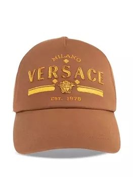 Вышитая кепка Versace, коричневый