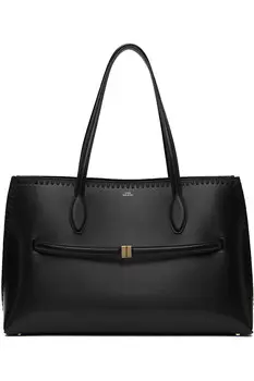 Вышитая кожаная сумка для отдыха Toteme, черный