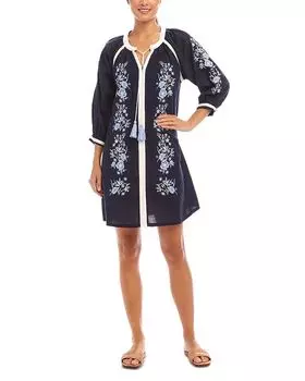 Вышитая крестьянская блуза Karen Kane, синий