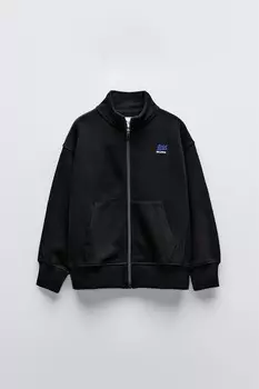 Вышитая куртка ZARA, черный