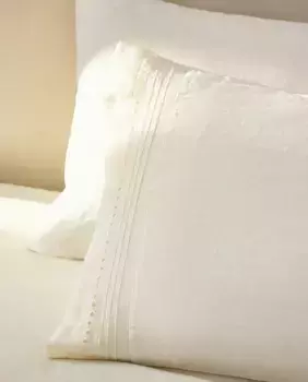 Вышитая льняная наволочка Zara Home, экрю