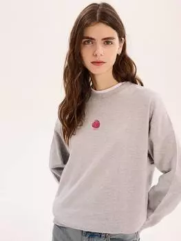 Вышитая малиновая толстовка OMNES, серый