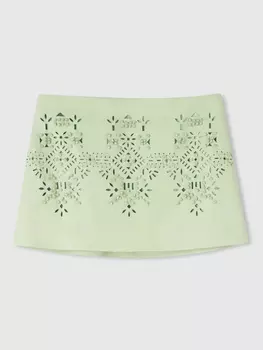 Вышитая мини-юбка Ermanno Scervino, зеленый